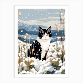 Winter Cat Illustration 1 Art Print