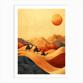 Camels In The Desert 1 Art Print