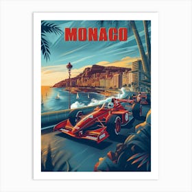 Monaco Vintage style Poster Art Print