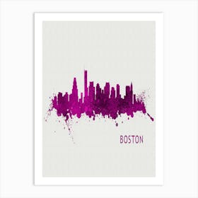 Boston Massachusetts City Purple Art Print