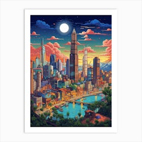 Kuala Lumpur Pixel Art 1 Art Print