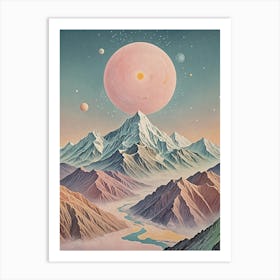 Planetary Mountains Art Print