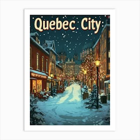 Aihrgdesign A Mid Century Modern Travel Poster For Quebec City 2 Art Print