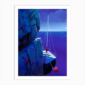 Sailboat On The Rocks Art Print