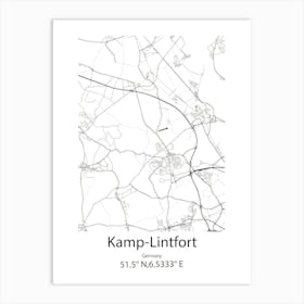 Kamp Lintfort,Germany Minimalist Map Art Print