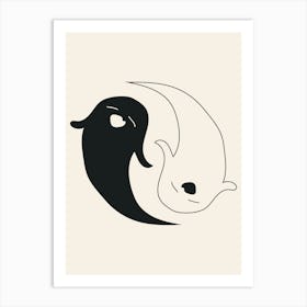 Yin Yang Fish Poster Art Print