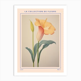 Lily French Flower Botanical Poster Art Print