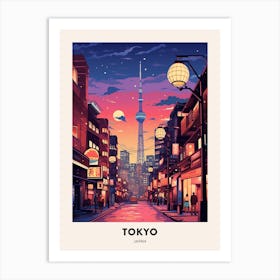 Winter Night  Travel Poster Tokyo Japan 3 Art Print