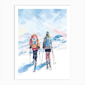 Heavenly Mountain   California Nevada Usa, Ski Resort Illustration 2 Art Print