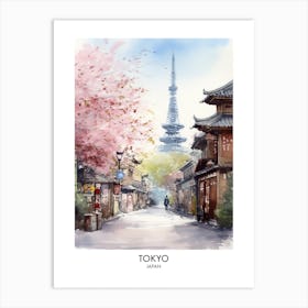 Tokyo 2 Watercolour Travel Poster Art Print