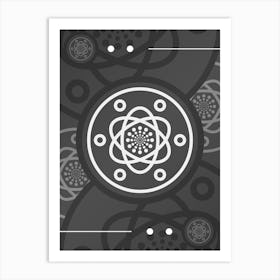 Abstract Geometric Glyph Array in White and Gray n.0028 Art Print