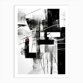 Layers Abstract Black And White 5 Art Print