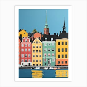 Colorful Buildings In Stockholm, Sweden Art Print