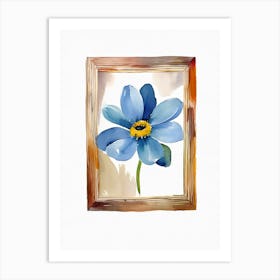 Blue Flower In A Frame Art Print