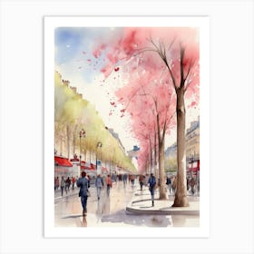 Champs-Elysées Avenue. Paris. The atmosphere and manifestations of spring. 22 Art Print