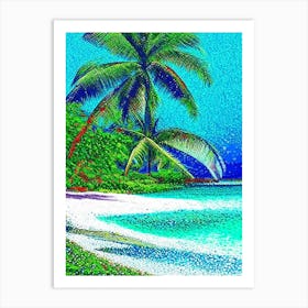 San Andres Island Colombia Pointillism Style Tropical Destination Art Print