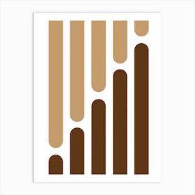 Brown And White Stripes Art Print