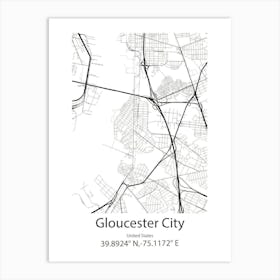 Gloucester,United Kingdom Minimalist Map Art Print