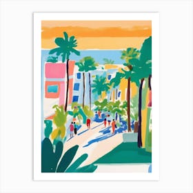 California Beach, Colorful street Art Print