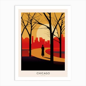 Grant Park Chicago Colourful Travel Poster Art Print