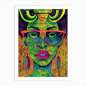 Afro Girl With Glasses Art Print