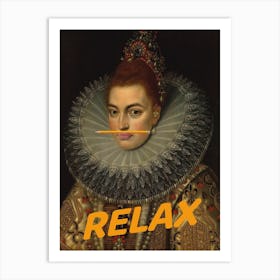 Relax Queen, Renaissance Oil Painting Art Print