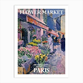 Vintage Flower Market Painting Paris 5 Art Print