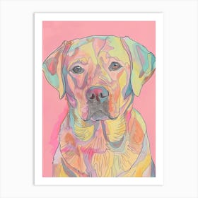 Labrador Dog Pastel Line Watercolour Illustration  2 Art Print