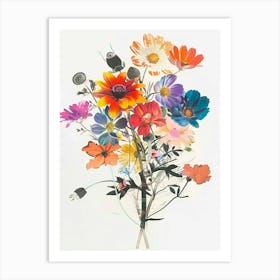 Gaillardia Collage Flower Bouquet Art Print