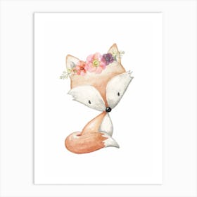 Fox, Nursery, Children's, Kids, Bedroom, Wall Print Art Print