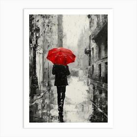 Man In The Rain 4 Art Print