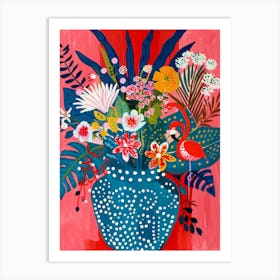 Flamingos In A Vase 3 Art Print