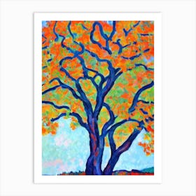 Willow Oak 2 tree Abstract Block Colour Art Print