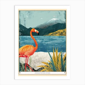 Greater Flamingo Andean Plateau Chile Tropical Illustration 1 Poster Art Print