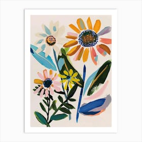 Painted Florals Oxeye Daisy 2 Art Print