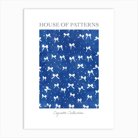 White And Blue Bows 7 Pattern Poster Art Print