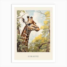Beatrix Potter Inspired  Animal Watercolour Giraffe 2 Art Print