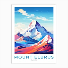 Russia Mount Elbrus Travel Art Print