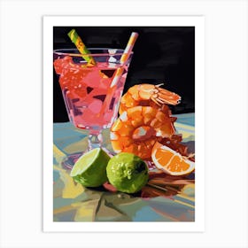 Shrimps Cocktail Oil Painting 4 Art Print