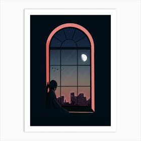 Looking Out Over The City  Art Print