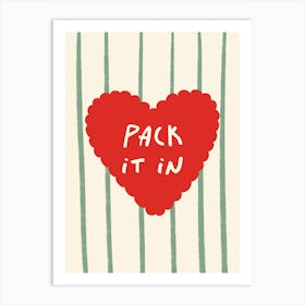 Pack It In - Green and Red Art Print