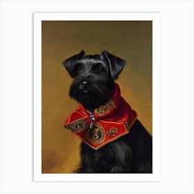 Miniature Schnauzer Renaissance Portrait Oil Painting Art Print