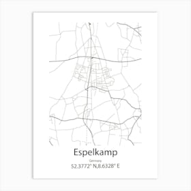 Espelkamp,Germany Minimalist Map Art Print