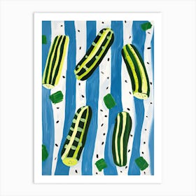 Cucumbers Summer Illustration 4 Art Print