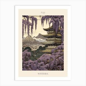 Fuji Wisteria Japanese Botanical Illustration Poster Art Print