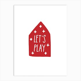 Let S Play House Red Super Scandi Art Print