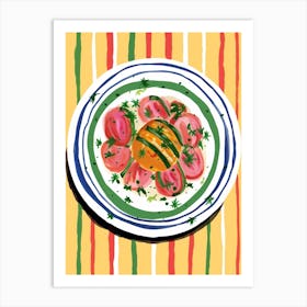 A Plate Of Polenta, Top View Food Illustration 4 Art Print