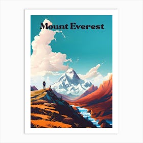 Mount Everest Adventure Travel Art Illustration Art Print