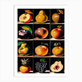 Collage Of Fruit, Inspired By Renoir Art Print