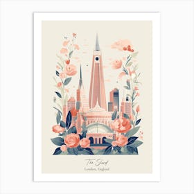 The Shard   London, England   Cute Botanical Illustration Travel 1 Poster Art Print